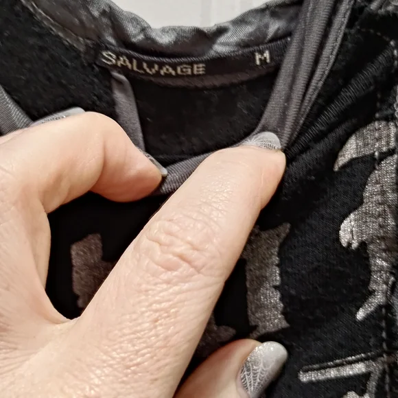 Salvage Black Hoodie with Silver Graphics - Picture 4 of 6